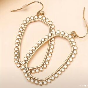 Elegant Gold Tone Geometric Statement Earrings